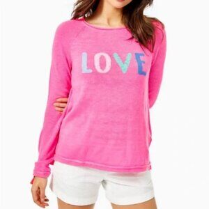 Lilly Pulitzer NWOT Cotton Pink 'Love' Sweater